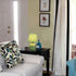 Simple Designs LT2008-GRN Mini Ceramic Globe Matching Fabric Shade Table Lamp, Green...