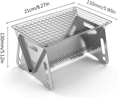Wood Burning Camping Stove Folding With Pot Stand Portable Stainless Steel Grill Backpacking Stove For Hiking Picnic...