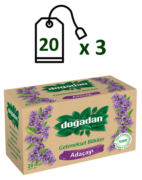 Adacayi (Sage Herbal Tea) 20 Tea Bags, Pack of 3...