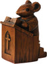 Church Mouse Statue, Wooden Church Mouse in The Pulpit Collectible Figurine for Home and Office Desktop Decor, Mouse Ornament On The Pulpit Sculpt...