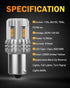 OXILAM Turn Signal Light 1156 LED Bulbs Amber Yellow 2200K Extremely Bright BA15S 1141 1003 7506 LED Bulbs with High Power 12pcs 3020SMD Chipsets,...