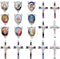 60Pcs/30Set Rosary Kits Cross and Center Medal Charms Alloy Religion Enamel Picture Jesus Virgen De Guadalupe Charm Crucifix Pendant for Diy Jewel...