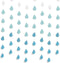 Yzurbu 24 Strings Raindrop Garland Decorations, Paper Hanging Rain Drops Decor Pieces for Baby Shower, Party and Centerpieces Decoration - Blue...