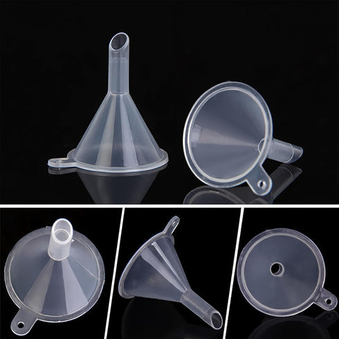 JOHOUSE 50PCS Small Funnels for Filling Small Bottles, Mini Clear Plastic Funnel for Sand Art, Lab Bottles, Perfumes, Essential Oils, Ink, Spices,...