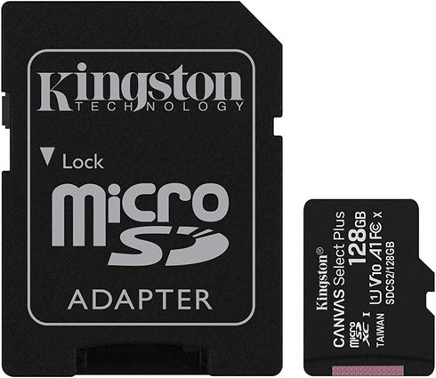 Kingston 128GB microSDXC Canvas Select Plus Class 10 Flash Memory Card SDCS2 Memory...