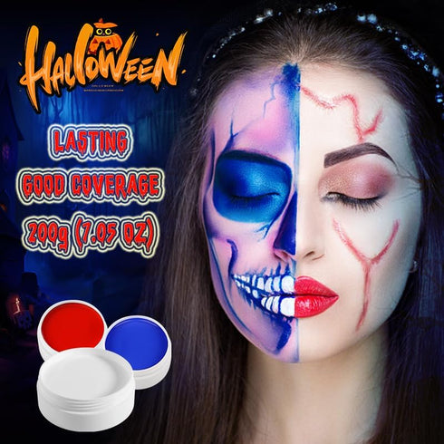 DE'LANCI 4th of July Face Paint 200g, USA Flag Red White Blue Face Body Painting 3 Color, Prides Face Painting Makeup for Patriotic Veterans Day I...