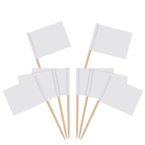 200 Pack Blank Toothpick Flags Food Cheese Labels Cheese Markers for Charcuterie Board, Cupcake, Party Decoration (White)...