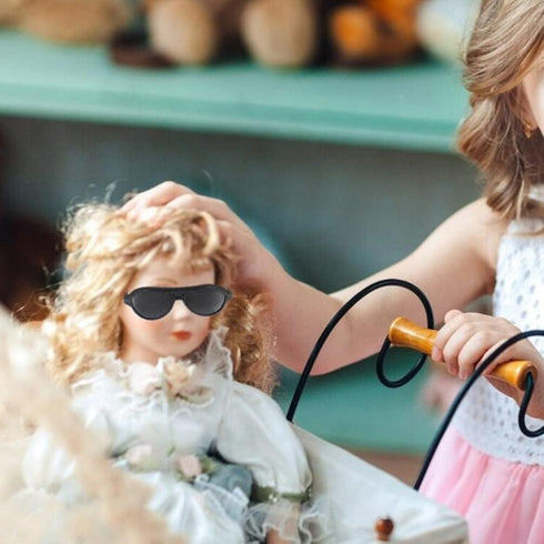 TOYANDONA 60pcs Doll Sunglasses, 4 Colors Dress Up Glasses Doll Eyeglasses Miniature Doll Sunglasses Mini Doll Glasses for Dollhouse Crafts Doll C...