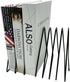Book Organizer Magazine Holder, Desktop File Sorter Organizer Bookshelf Bookends Book End, Telescopic Bookend 7 Section (Black)...