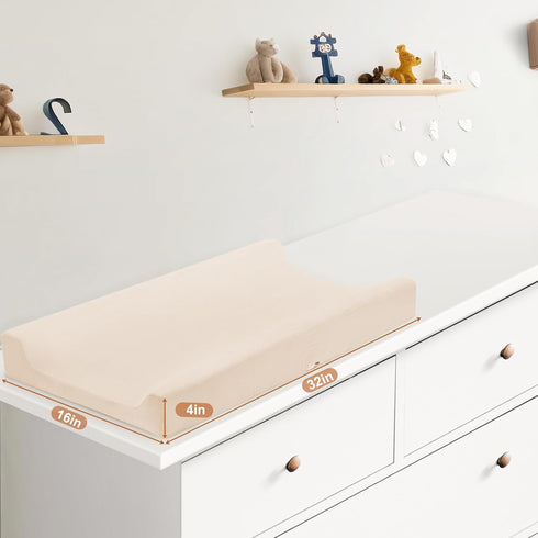 Pro Goleem Muslin Changing Pad Cover for Boys and Girls, Soft Breathable Fitted Cotton Diaper Changing Table Pad Sheets, Neutral, 2 Pack (Brown?Be...