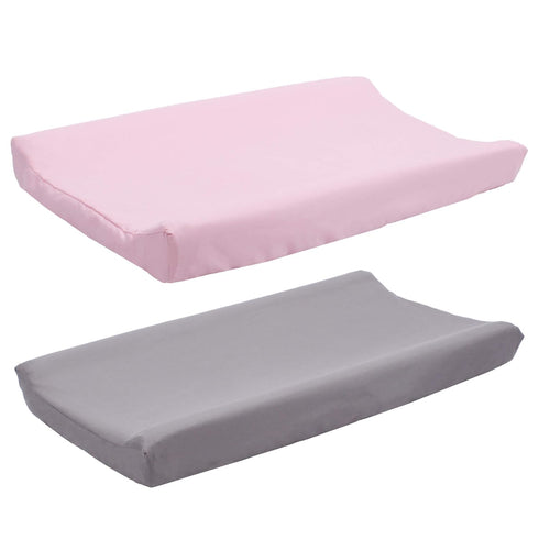 Belsden 2 Pack Microfiber Soft Changing Pad Cover Set, with 2 Considerate Safety Belt Holes, Durable Diaper Change Table Sheet Set for Baby Boys G...