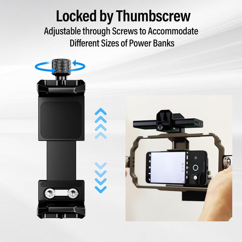 Sirui Universal Power Bank Holder, Aluminum Adjustable Power Bank Clamp Mount for Camera, AM-BM......