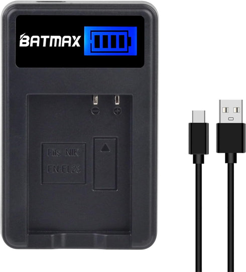 Batmax 2X EN-EL23 EN EL23 Battery + Quick LCD Charger for Nikon Coolpix P600, P610, B700, P900, S810c Digital Cameras...