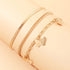 3Pcs Cuban Link Ankle Bracelet Set for Women Gold Plated Stainless Steel Butterfly Snake Chain Anklets Layered Butterfly Chain Anklet for Summer B...