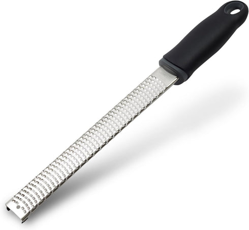 Lemon Zester, Stainless Steel Kitchen Cheese Grater, Plastic Cover Ergonomic Soft Black Handle...