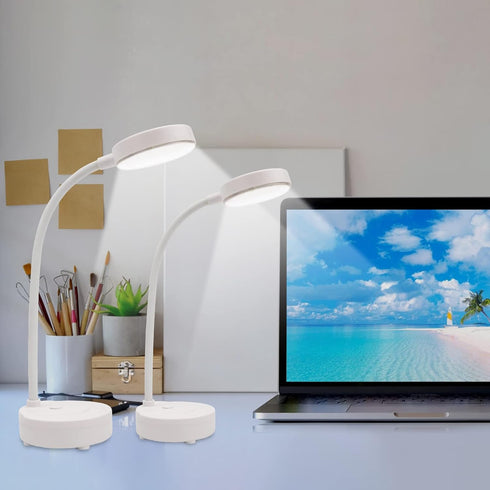 2 Pack LED Desk Lamp, Table Lamp, Desk Lamps for Home Office, 3 Brightness Levels with USB Charging Port, Desk Light Touch Control with Adjustable...