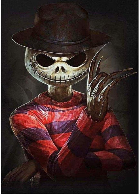 Bysincy 5D Full Drill Diamond Painting Kit, Jack Halloween Skull 12x16 Inch, DIY Diamond Painting by Number Kits Cross Stitch Rhinestone Embroider...