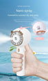 Hand held spray mini fan Misting fan portable USB rechargeable water filling spray fan with 3 speeds (cat series, pink)...
