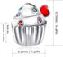 Sterling Silver Birthday Charm Cake Charm Birthstone Charm Birthday Gifts Fit Women Bracelets...