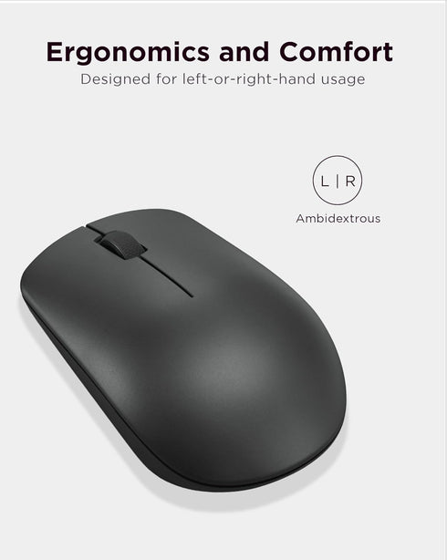 Lenovo 530 Wireless Mouse – Full Size Computer Mouse for PC, Laptop, Windows Computer - 2.4 GHz Nano USB Receiver - Ambidextrous Design - 12 Month...