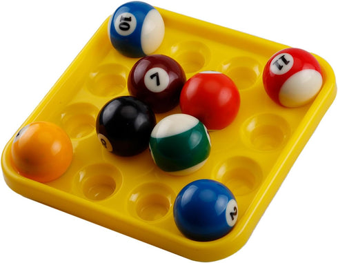 Standard Pool Billiard Ball Tray, Black Plastic Pool Ball Carrying Tray for Billiard Pool Table, Billiard Ball Storage Holder (Yellow)...