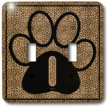 3dRose lsp_25942_2 Letter I Standard Cheetah Print Cat Paw Double Toggle Switch...