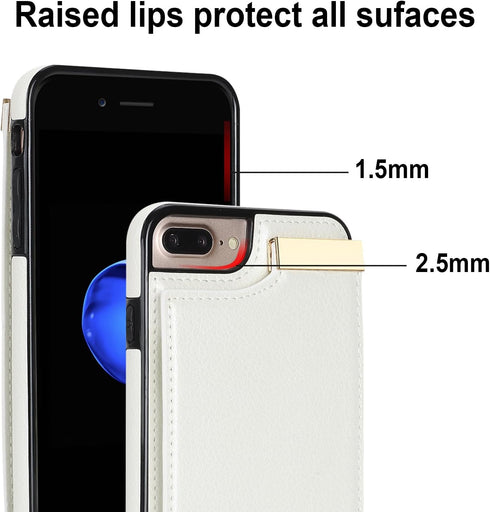 Asuwish Phone Case for iPhone 7plus 8plus 7/8 Plus Wallet Cover with Tempered Glass Screen Protector and Leather Purse Credit Card Holder Slot Cel...