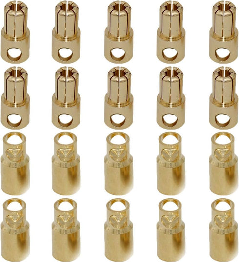 10 Pairs Gold-Plated 8.0mm 8mm Male Female Banana Plugs Bullet Connector for RC Battery ESC Motor (8.0mm Bullet Connector)...