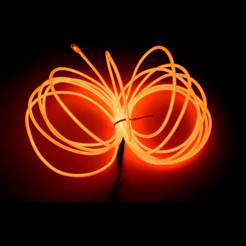 MaxLax EL Wire Orange, 9.8ft/3m Portable Battery Pack Neon Light Strip 360° Cuttable Glowing Rope Lights for Parties, Halloween, DIY Decoration...