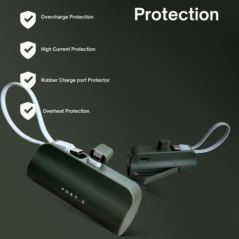 Mini Portable Charger, 5000mAh, Fast Charging Dual iPhone/Type-C Power Bank with Kickstand, On-The-Go Power Bank Essential for iPhone, Google, Sam...