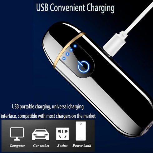 Electric Lighter, Smart Electronic Lighter, Mini USB Rechargeable Lighter Touch Ignition Windproof Flameless Lighter Lightweight Plasma Lighter wi...