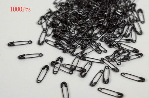 1,000Pcs Nickel-Plated Small Safety pins, 19mm Small Metal Sewing Clothing Accessories Decorative Fixed Safety pins (Black)...
