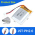 112840 3.7V Lipo Battery 1300mAh 112840 Rechargeable Lithium Polymer Battery Pack with JST PH2.0mm Connector for Electronic Device...