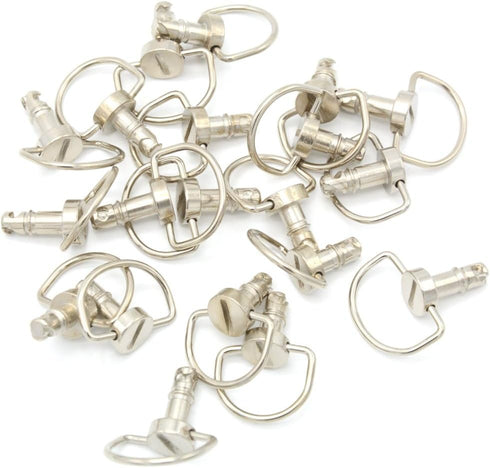 MOTO4U Motorcycle Race Fasteners Quick Release 14mm D-Ring 1/4 Turn Fairing Fastener Clip Style C x10 Sets in sliver color...