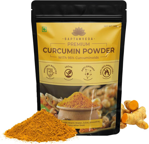 Premium Curcumin Turmeric Powder (1.7 Ounce) 50 Grams - Natural and Pure Antioxidant Superfood, Immunity Booster, Ayurvedic Haldi Extract with Res...
