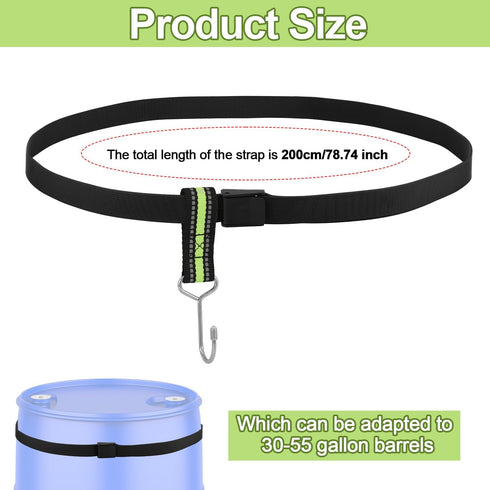 Bung Wrench Holder, Adjustable Wrench Fixing Strap Polyester Barrel Wrench Holder with Hook Waterproof Drum Wrench Holder Suitable for 30-55 Gallo...