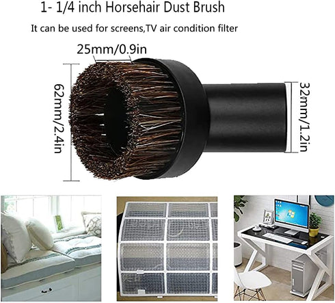 1 1/4" Vacuum Attachments Brushes for Small Shop Vac Accessories 1/4 inch or 1 3/8 inch Vacuum Cleaner Accessories...