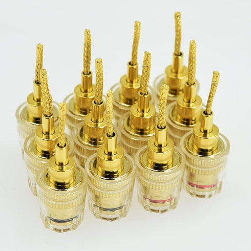 2-Pack Gold Plated 24K 4mm Female to 2mm Pin Banana Adapter for Spring Loaded Speaker Terminals...