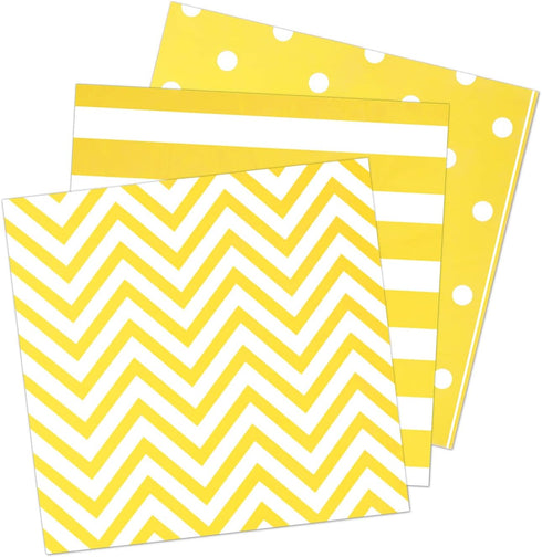 Disposable Striped Chevron Polka Dot Yellow Paper Luncheon Party Napkins 60 Count 13"x13"...
