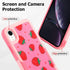 Designed for iPhone XR Pink Strawberry Phone Case Heavy Duty Protective Shockproof and Anti Drop Cute Pink Strawberry Suitable Phone Case...