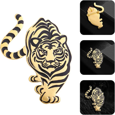 Tiger Shape Brooch Animals Design Breastpin Jewelry Clothes Breastpin Chic Pendant 2022 New Year for Men Women...