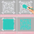 GORGECRAFT 6x6 2Pcs Large Rose Stencils Floral Design Stencil Roses Flower Reusable Plastic Templates Drawing for Wall Painting Drawing Stencil Se...