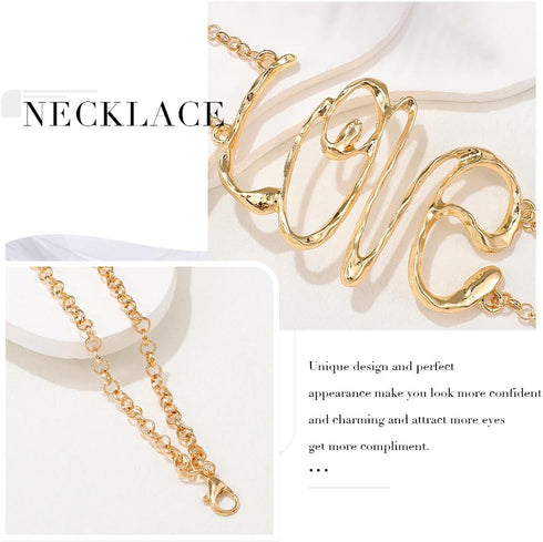 Jovono Love Choker Necklace Gold Collar Necklaces Letter Statement Necklace Chain for Women...
