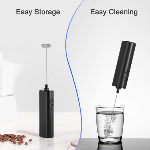 Powerful Electric Milk Frother, Battery Operated Drink Blender, Foam Maker Mixer, Milk Frother Handled for for Coffee, Cappuccino, Latte, Matcha, ...