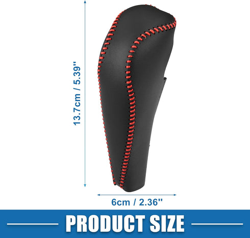 Gear Shift Lever Cover Automotive Interior Gear Shift Knob Trim for Honda Civic 9th 2012-2015 Black Red Stitches...