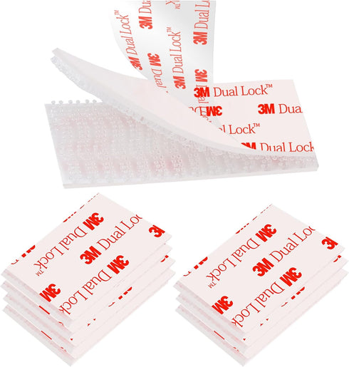 Dual Lock Fastener,2in x 4in 4pcs Reclosable Interlocking Tape Heavy Duty Adhesive Hook Lock Sticky Back Mushroom Mounting Tape,White Color,for In...