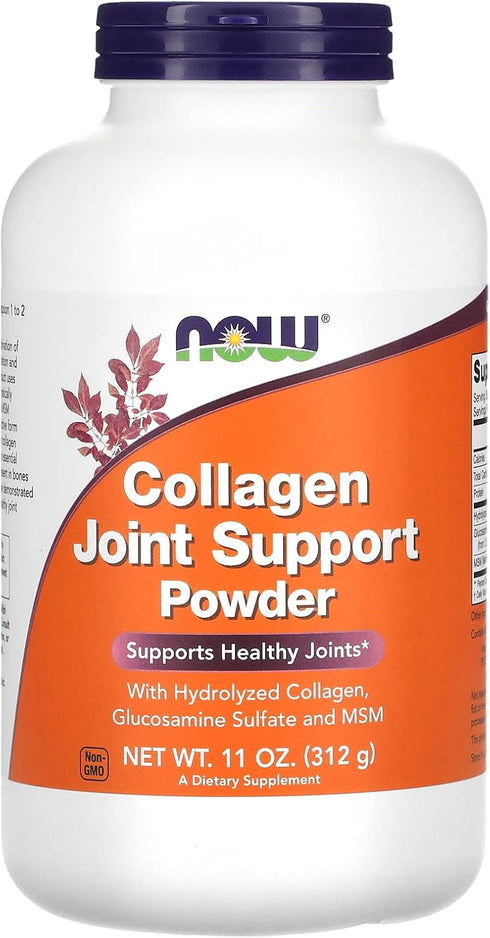 NOW Supplements, Collagen Joint Support™ Powder with Beef Gelatin, Glucosamine Sulfate and MSM, 11-Ounce...