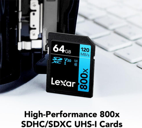 Lexar BLUE Series High-Performance 800x 64GB UHS-I SDXC Memory Card...