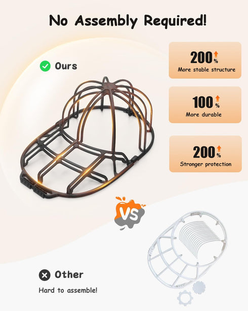 XQXA Hat Washer Cage - No Assembly Needed Hat Cleaner | Perfect Fit for Adult and Kids Hats | Ideal for Baseball Caps | Safe for Dishwasher and Wa...