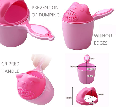 Rinse Shampoo Rinser Baby Rinse Cup Baby Bath Rinser Wash Hair Cup by Protecting Infant Eyes (Bear-Pink)...